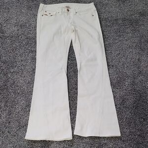 True Religion Women's Flare Cream Jeans